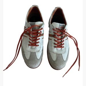 Ecco Hydro max White/Orange/Grey Sneakers perfect for Golf